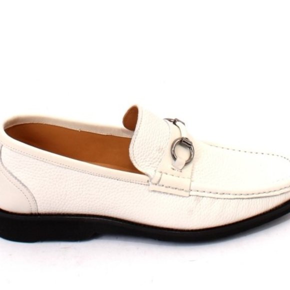 ROBERTO SERPENTINI 48510 White Leather Moccasins Loafers